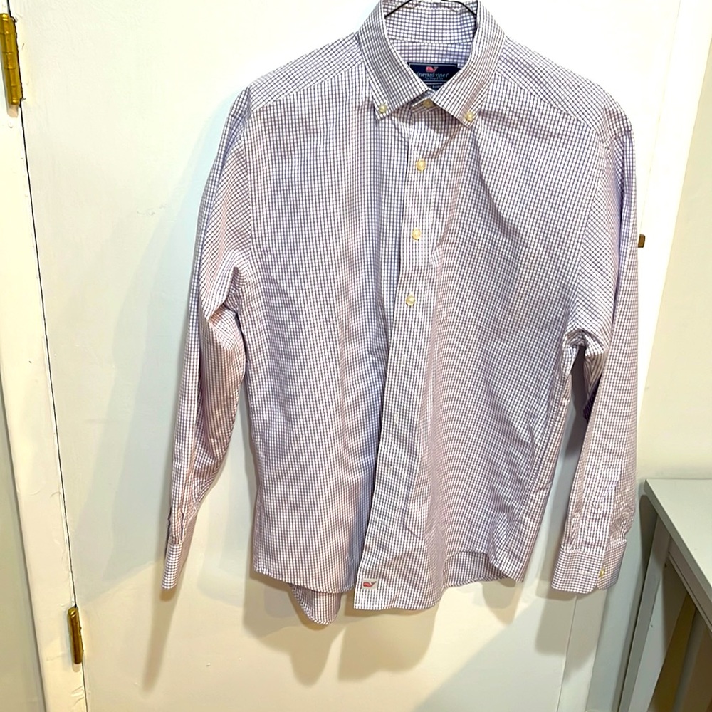 Vineyard Vines Murray Shirt Men’s Medium Long Sleeve Button Front Plaid Purple